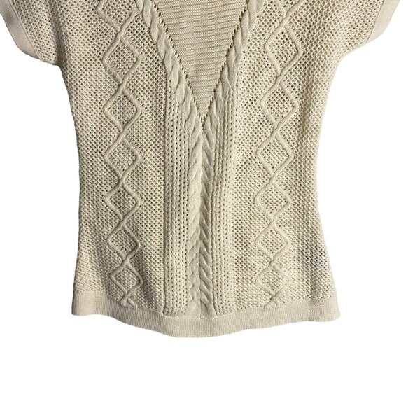 Parkhurst Women's Beige 100% Cotton Pattern Knitted Cowl Neck Sweater - Picture 3 of 8